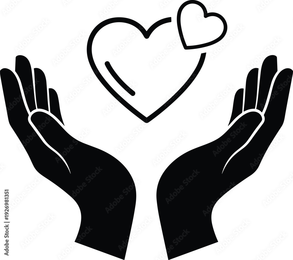 Fototapeta premium Hands holding paper cutout heart symbolizing love and unity