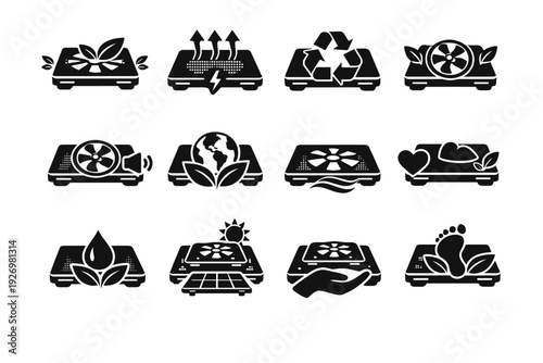 Design accessory conscious workspace icon mindful base simple device vector sustainable generation