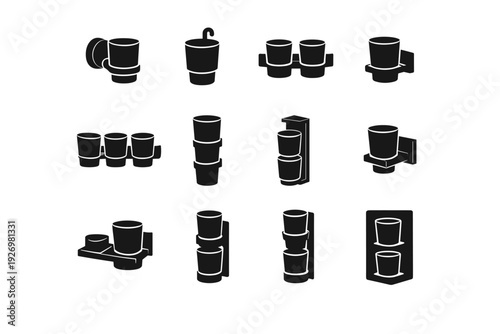 Tumbler simple solution system image rinse mounted vector unit icon generation wall