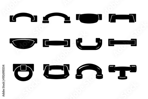 Handle simple piece furniture design pull visual shape icon generation expressive image