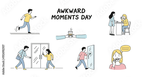 Clumsy People Experiencing Awkward Daily Moments.