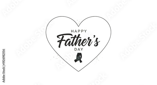Fathers Day Greeting Card Heart Shape Design.