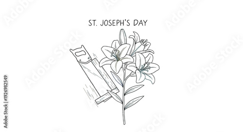 Stylized Line Drawing of Lilies and Carpenter Square.