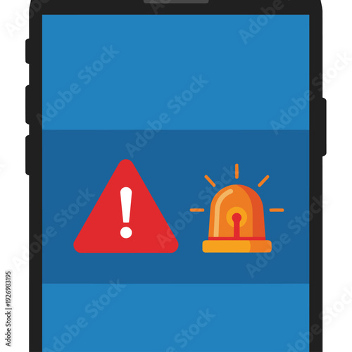 Smartphone displays 'Hypoglycemia Emergency Alert' with a warning icon. Bold blue background, modern design. Ideal for health awareness campaigns and medical information.