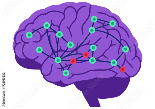 A stylized brain illustration highlights appetite control pathways. Vibrant teal connections emphasize neural activity, suggesting a tech solution for managing cravings. Modern, informative design.