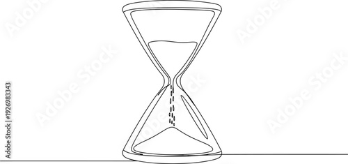 Geometric Hourglass Line Art - Minimalist Modern Timer Vector