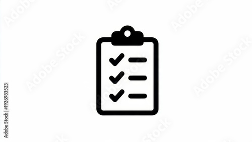 Clipboard icon with checkmarks and list items