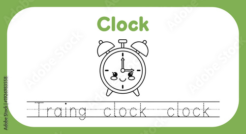 Cute Clock Coloring Page for Kids