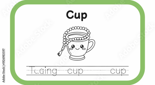 Cute Cup Coloring Page for Kids Learning