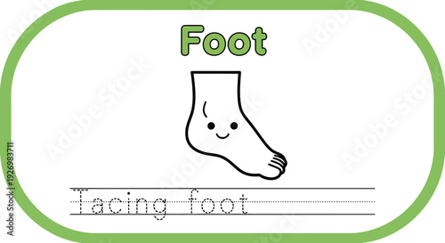 Cute foot illustration for kids learning anatomy