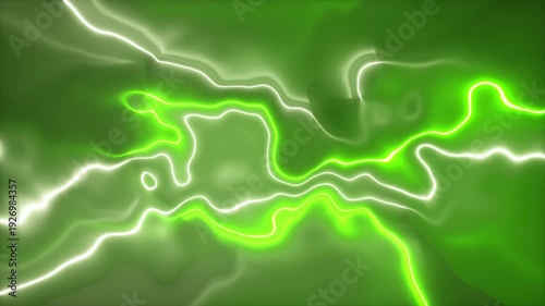 Electric Green Lightning Energy Pulsating Waves.