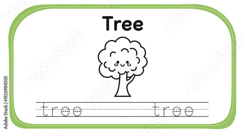 Cute Tree Coloring Page for Kids
