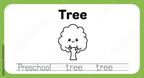 Cute Tree Illustration for Preschoolers Learning