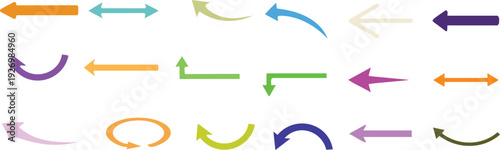 Colorful Arrow Icons Collection direction symbol