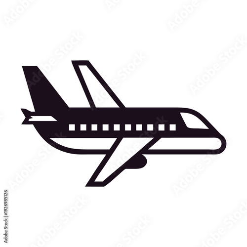 Modern Airplane Icon Set – Minimal Aircraft Silhouette Vector Collection for Travel and Aviation Design