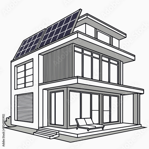 A house with solar panels on the roof