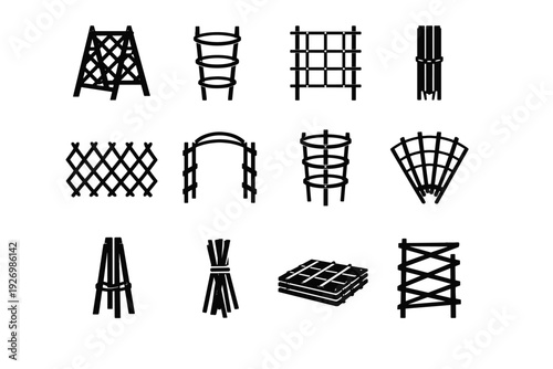 Form structure vector icon collapsible support icons geometry frame trellis plant