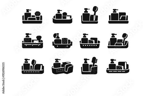 Generation image efficient kitchen simple design storage form holder accessory vector icon