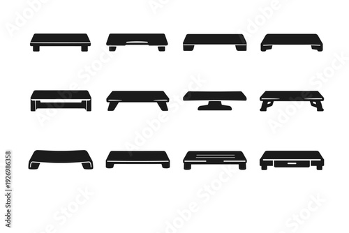 Image icon minimal vector tight portable monitor generation elevation support simple workspace