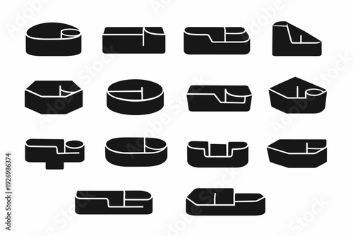 Rounded vector icon generation solid clean image symbol refined shape outlines simple