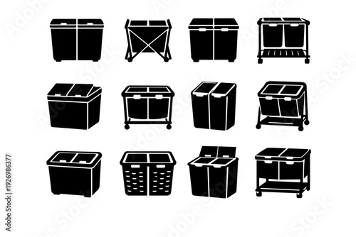 Icon hamper simple workflow vector system segmented sorting image household efficiency generation