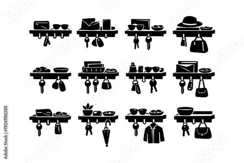 Vector entry daily use mail utility image simple household design icon wall