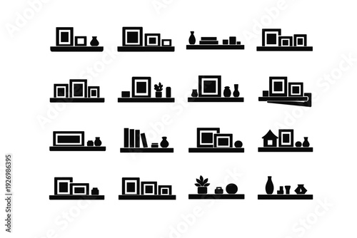 Vector generation ledge solution decor icon simple visual surface image shelf organization