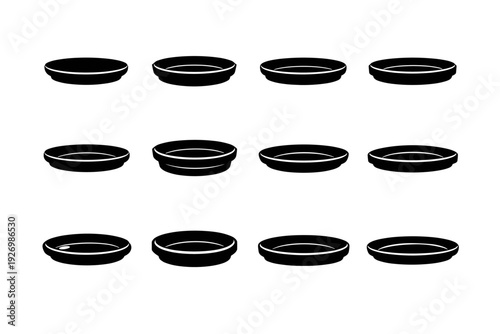 Form pot plant generation base traditional vector icon tray plantware simple image