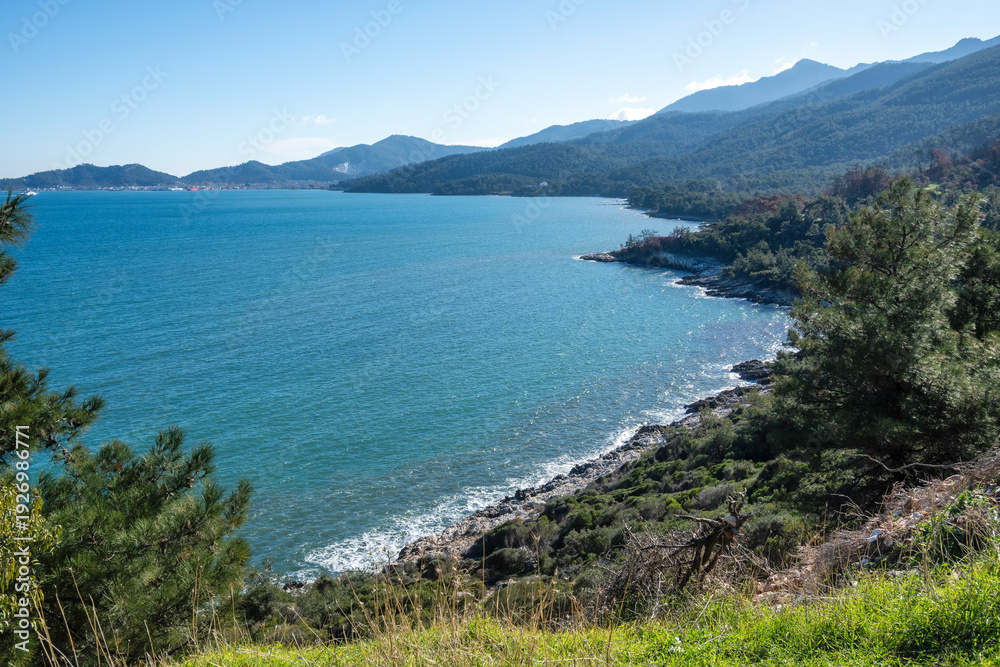 Fototapeta premium The coastline of Thassos island, Greece