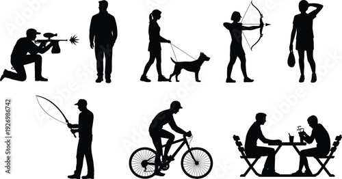 Military Soldier Silhouettes Construction Machinery Icons Minimalist Houseplant Line Art Men Grooming Beard Styles and Lifestyle Activity Vector Collection for Creative Graphic Design Projects