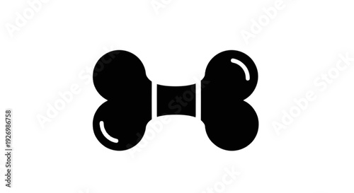 Black abstract dumbbell icon with simple geometric design and symmetrical shapes isolated on transparent background, Vector