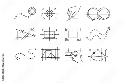 Human generation ticks scaffold vector icon image simple layout markers airy warm