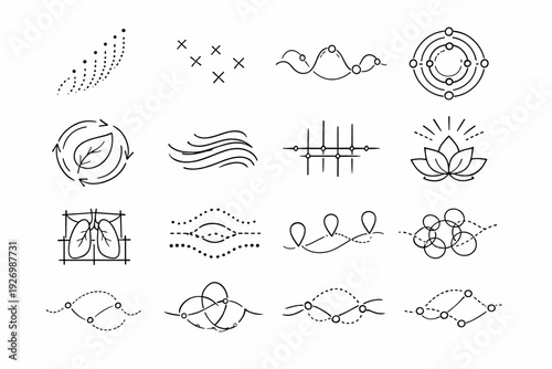 Icon guide airflow breath organic vector breathing soft indicators mindful calm