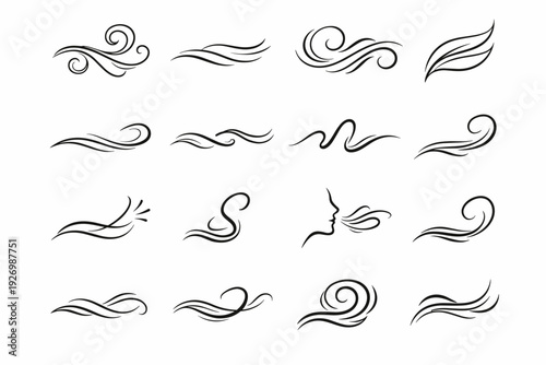 Image respiration vitality vector simple curve swirl warm icon organic life generation