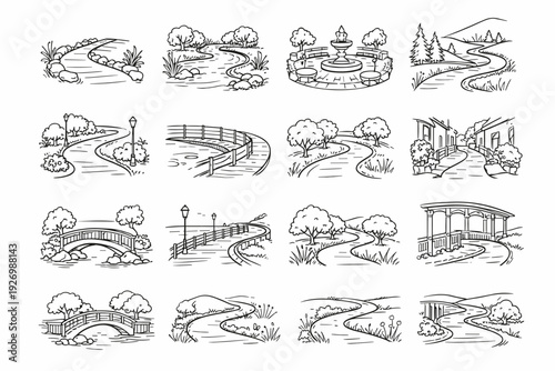 Arc soft icon simple riverside image vector generation mellow lane hush alley