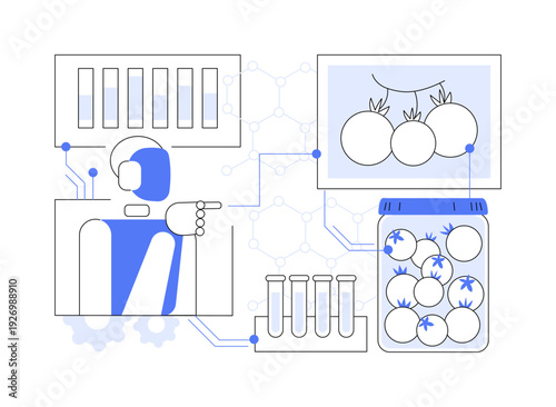 Nanotech in Food Preservation abstract concept vector illustration.