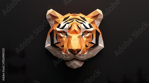 3D-rendered tiger head sculpture,