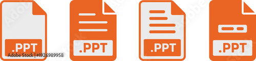 Four orange document with P T file extension presentation