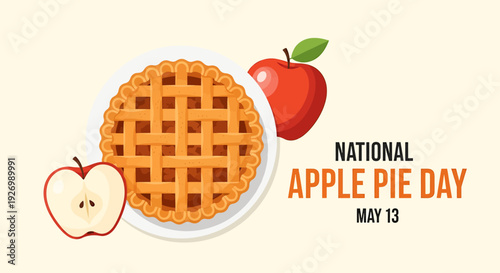 National Apple Pie Day celebration with pie and apples