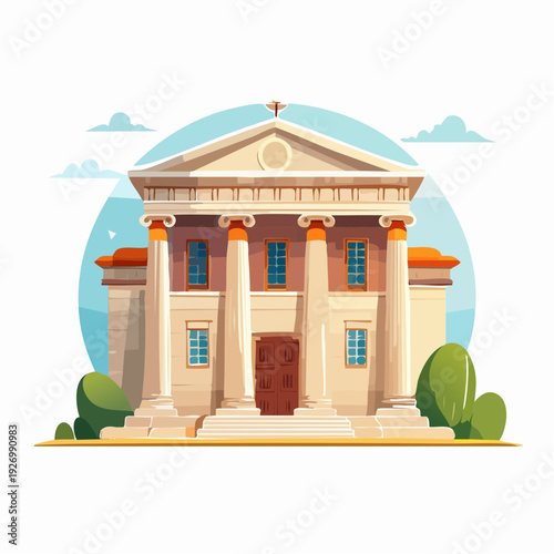 Elegant classical architecture of a public building like a museum or courthouse
