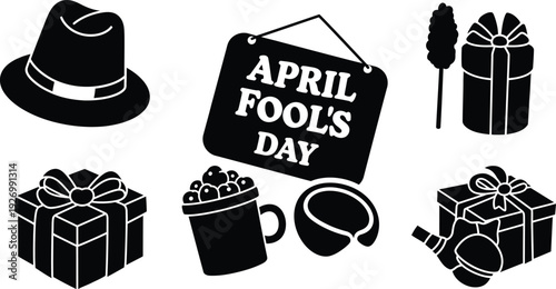 April fool's day icons and symbols