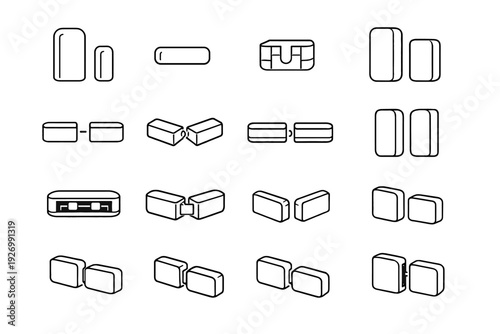 Functional contact design smart icon sensor slim gap magnetic window vector alignment