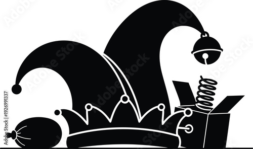 Jester's hat and bell illustration