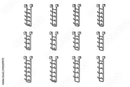 Vector construction functional organizer hook icon belt style compact rack modern design