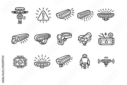 Detector instant controller icon road bike light attachment slim vector brake intense