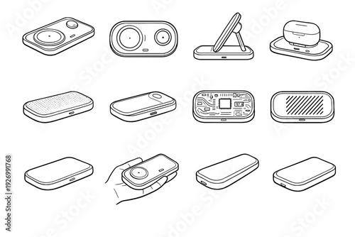 Compact charging vector portable rectangular travel icon board secondary magnetic usb base