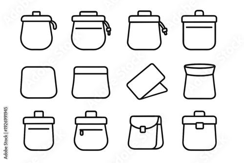 Icon treat storage modern utility pet body design pouch silhouette snack vector