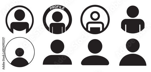 Modern user profile avatar icons with profile label text design. vector illustraion eps 10
