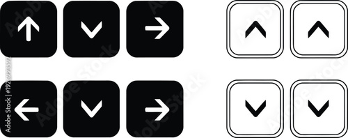 Black and white navigation buttons arrows