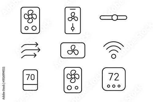 Icon virtual icons concept ui device panel controller clean vector signal fan